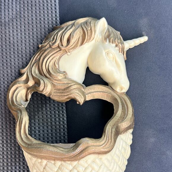 1987 Burwood Unicorn Wall Pocket Pair 2819-1 & 2819-2 Ivory Gold USA Regency - Picture 14 of 16